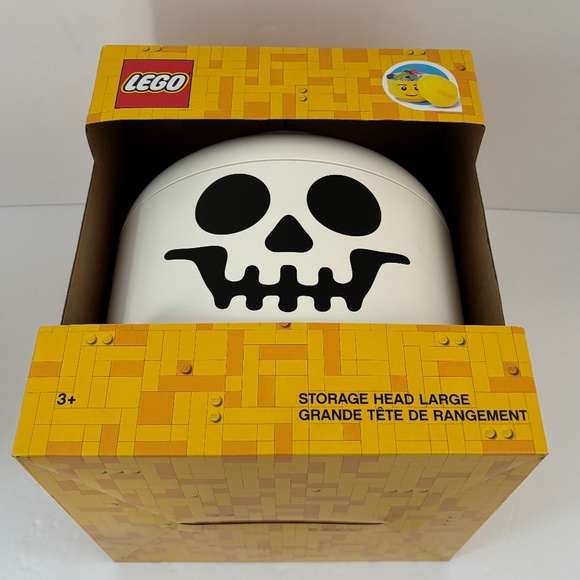 Lego Skeleton Skull Head LARGE Storage Container Toy Organization Bin Stackable - Picture 3 of 8